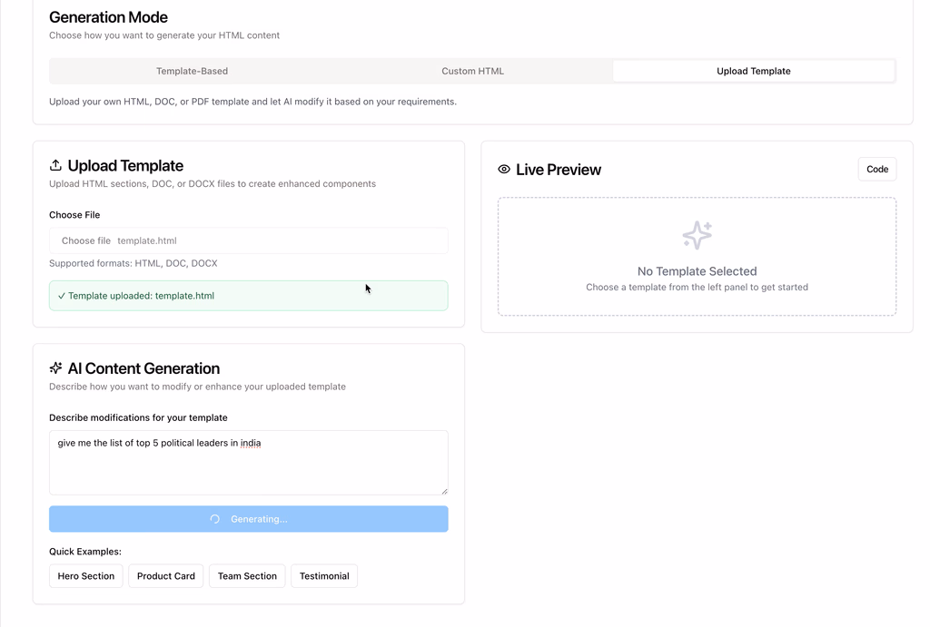Natural Language Prompt for Content Generation