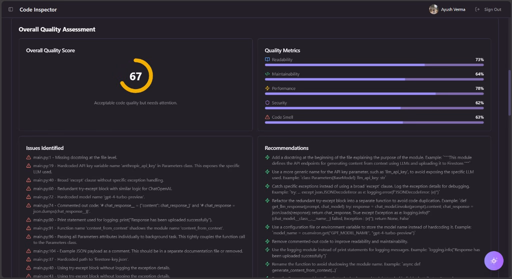AI-Based Code Quality Assessment Tool