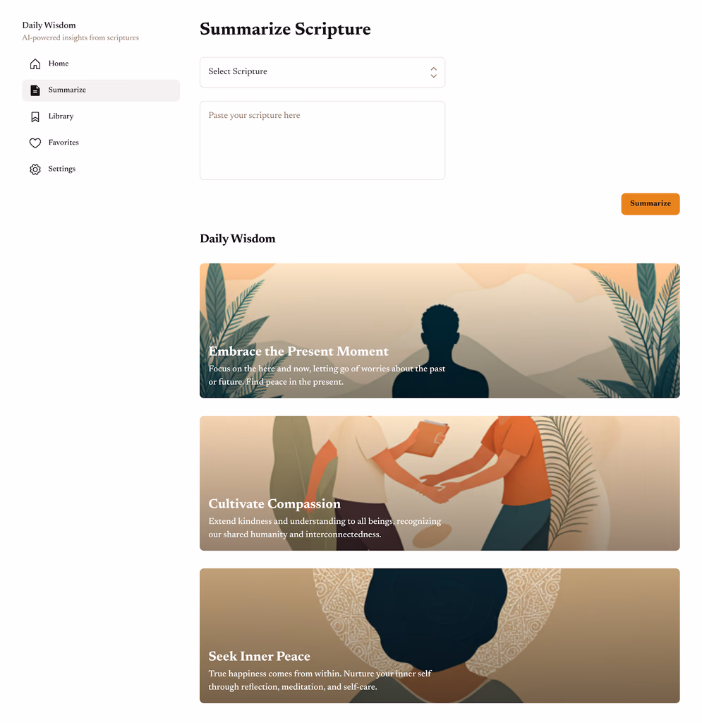 Scripture Summarizer & Daily Wisdom Extractor
