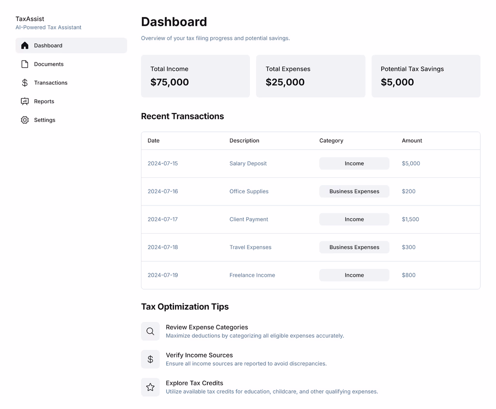 AI-Powered Tax Assistant