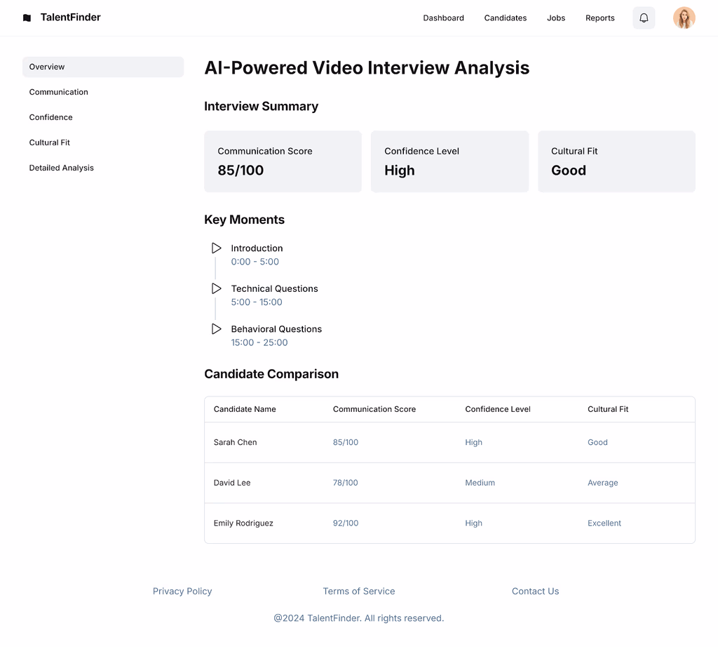 AI-Powered Video Interview Analysis