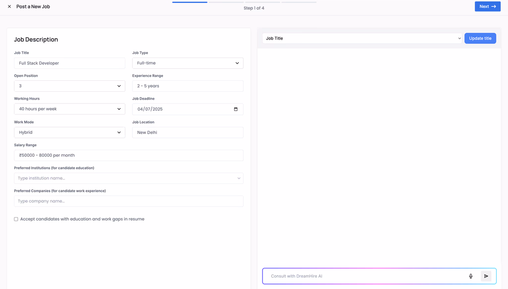 Smart JD Creator Based on Role Inputs