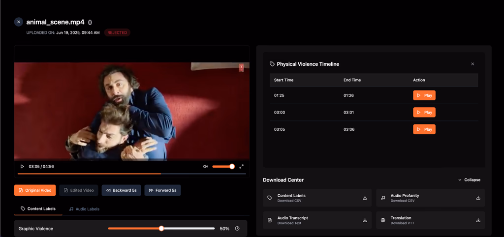 Auto-Detect Sensitive Content with Segment Highlights