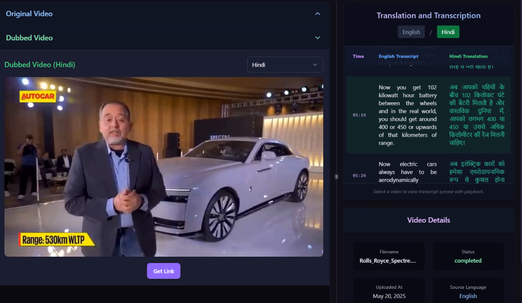 Commercial Video Localization & Transcript Sync