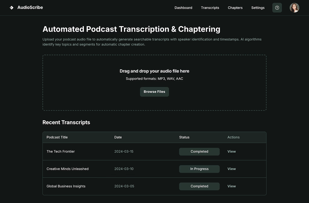 Automated Podcast Transcription & Chaptering