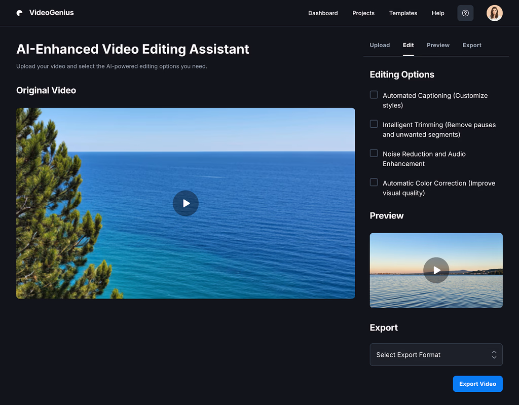 AI-Enhanced Video Editing Assistant